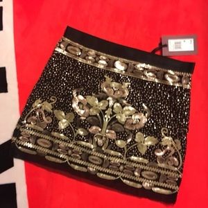 Chelsea & Violet Sequin Mesh Mini Skirt